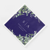 グリーンリー結婚オーストラリアのナプキンス、ネイビーブルー (コーナー)