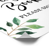 グリーンリー結婚ゲストブックまたはパーティーサイン ポスター (角)