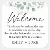 グリーンリー結婚ズ・ウェルカムバッグカスタムステッカー スクエアシール (正面)