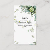 グリーンリー結婚ズWebサイト詳細QRCode RSVPホテル エンクロージャーカード (正面)