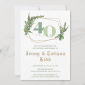 グリーンリー結婚フレーム40周年記念招待状 招待状 (正面)