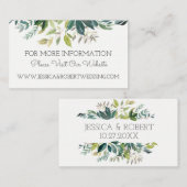 グリーンリー結婚ブーケの詳細カード エンクロージャーカード (正面/裏面)