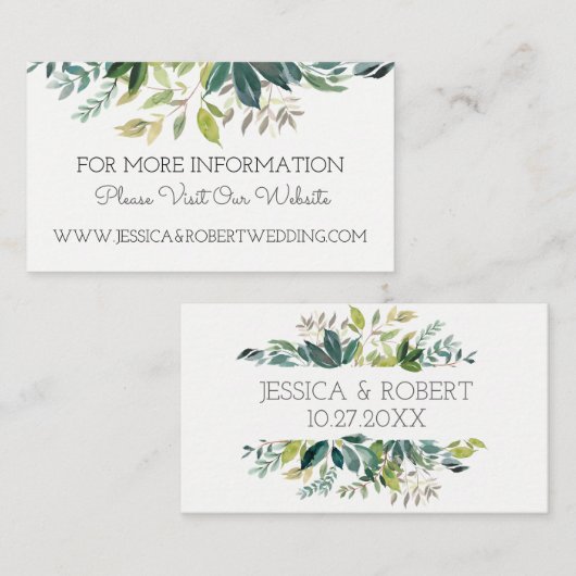 グリーンリー結婚ブーケの詳細カード エンクロージャーカード (正面/裏面)