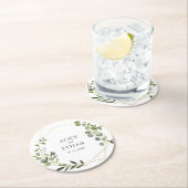 グリーンリー結婚ボタニカル紙 ラウンドペーパーコースター (インサイチュ)