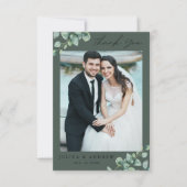 グリーンリー結婚ユーカリの写真サンキューカード サンキューカード (正面)