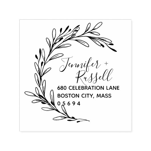 グリーンリー結婚差出人住所 セルフインキングスタンプ (デザイン)