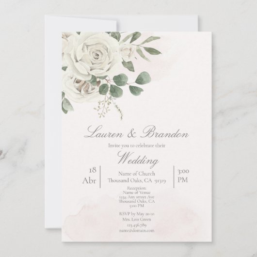 グリーンリー結婚式招待状 招待状 (正面)