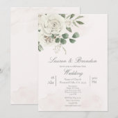 グリーンリー結婚式招待状 招待状 (正面/裏面)