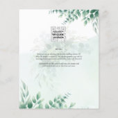 グリーンリー結婚金ゴールドのユーカリRSVP QRコード (裏面)