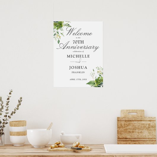 グリーンリー結婚70周年ウェルカムサイン ポスター (キッチン)