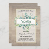 グリーンリー結婚・カトリックの予算モダン 招待状 (正面/裏面)