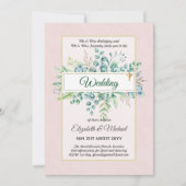 グリーンリー結婚・カトリックの予算モダン 招待状 (正面)