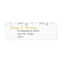 グリーンリー結婚&金ゴールド差出人住所 ラベル