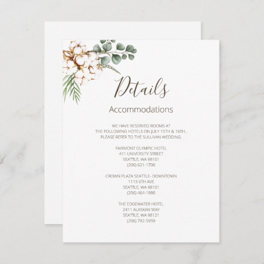 グリーンリー綿結婚ボーホのエンクロージャカード エンクロージャーカード (正面/裏面)