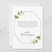 グリーンリー葉ガーデンズフレーム結婚の感謝 サンキューカード (正面)