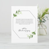 グリーンリー葉ガーデンズフレーム結婚の感謝 サンキューカード (スタンド正面)