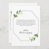 グリーンリー葉ガーデンズフレーム結婚の感謝 サンキューカード (正面/裏面)