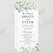 グリーンリー葉結婚式 プログラム (正面/裏面)