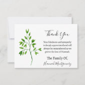 グリーンリー葬儀悔やみや弔慰サンキュー ノートカード (正面)