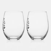 グリーンリー記念日の家族の名前のEst ステムなしワイングラス (左)