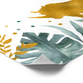 グリーンリー金ゴールドサファリアニマル誕生日ウェルカム ポスター (角)