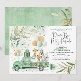 グリーンリー金ゴールドサファリドライブバイ誕生日パレード 招待状