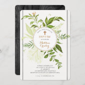 グリーンリー金ゴールドサークルバプテスマ招待状 招待状 (正面/裏面)