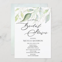 グリーンリー金ゴールドボタニカル葉ブライダルシャワー