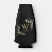 グリーンリー金ゴールドモノグラムエレガントブラックモダン ボトルクーラー (正面)