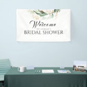 グリーンリー金ゴールドユーカリブライダルシャワーウェルカム 横断幕 (トレードショー)