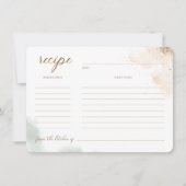 グリーンリー金ゴールドユーカリブライダルシャワーレシピインビ 招待状 (正面)