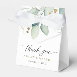 グリーンリー金ゴールドユーカリ素朴結婚プス フェイバーボックス