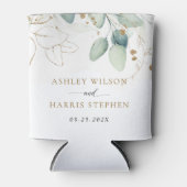 グリーンリー金ゴールドユーカリ素朴結婚プス 缶クーラー (正面)