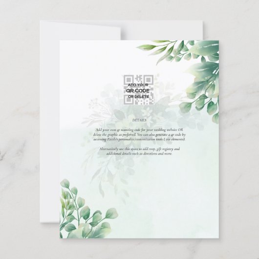 グリーンリー金ゴールド結婚ユーカリのQRコーモダンド (裏面)