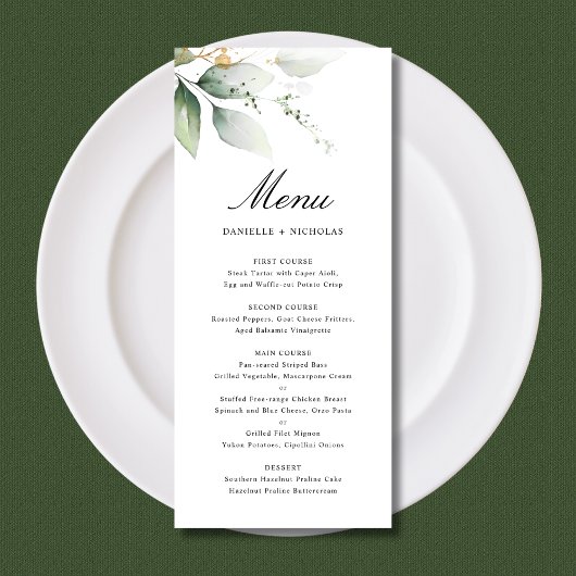 グリーンリー金ゴールド葉ガーデンボタニカル結婚ズ メニュー