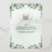 グリーンリー金箔フォトQRコード結婚の日救付き 箔招待状 (裏面)
