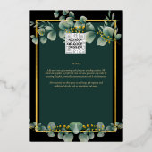 グリーンリー金箔フォトQRコード結婚の日救付き 箔招待状 (裏面)