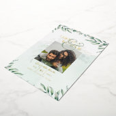 グリーンリー金箔フォトQRコード結婚の日救付き 箔招待状 (回転した状態)