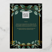 グリーンリー金箔フォトQRコード結婚の日救付き 箔招待状 (裏面)