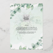 グリーンリー金箔フォトQRコード結婚の日救付き 箔招待状 (裏面)