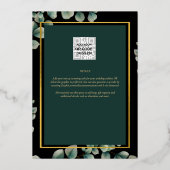 グリーンリー金箔フォトQRコード結婚の日救付き 箔招待状 (裏面)