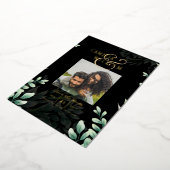 グリーンリー金箔フォトQRコード結婚の日救付き 箔招待状 (回転した状態)