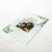 グリーンリー金箔フォトQRコード結婚の日救付き 箔招待状 (回転した状態)