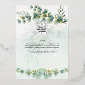 グリーンリー金箔フォトQRコード結婚の日救付き 箔招待状 (裏面)