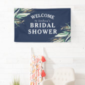 グリーンリー離れ金ゴールドネイビーブルーブライダルシャワー 横断幕 (インサイチュ)