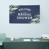 グリーンリー離れ金ゴールドネイビーブルーブライダルシャワー 横断幕 (トレードショー)