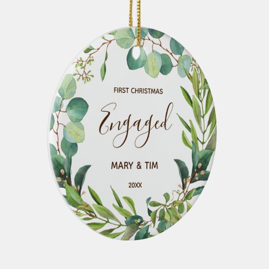グリーンリー1stクリスマス婚約したオーナメントギフト セラミックオーナメント (右)