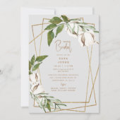 グリーンリー&コットンジオメトリグレーブライダルシャワーイン 招待状 (正面)