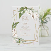 グリーンリー&コットンジオメトリグレーブライダルシャワーイン 招待状 (スタンド正面)
