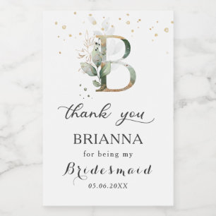 グリーンリー・フリーズ・ブライドメイド・レターBありがとう  フードラベル